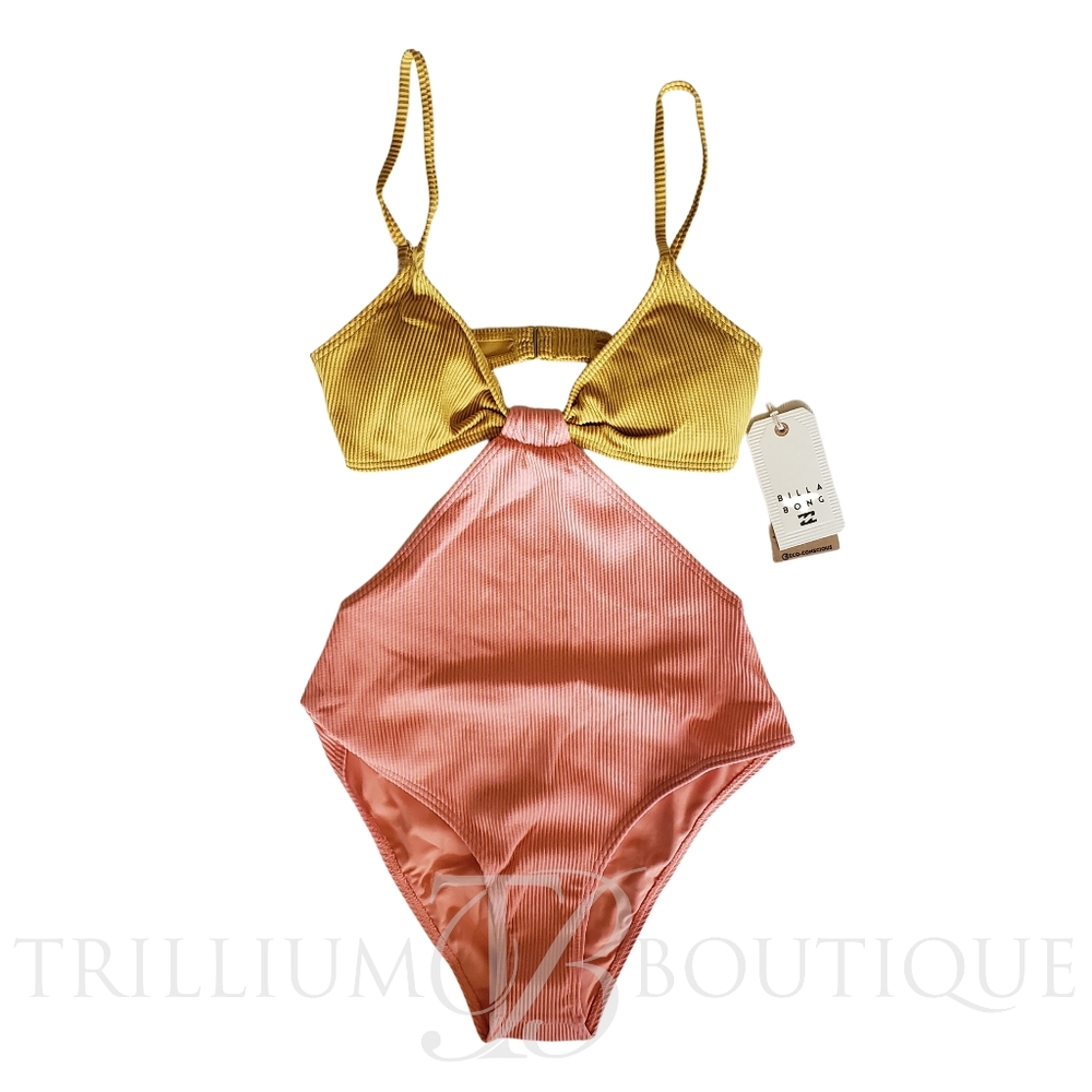 Billabong Hi Life Freya Swim One Piece V-Neck Swimsuit Women 10 NWT